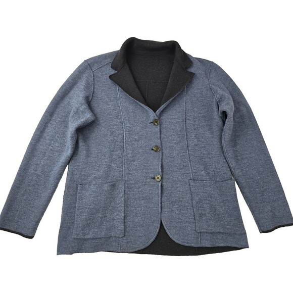 Maurizio Baldassari Brera Reversible Knit Wool Swacket Blazer Cardigan 52 M - Picture 16 of 16